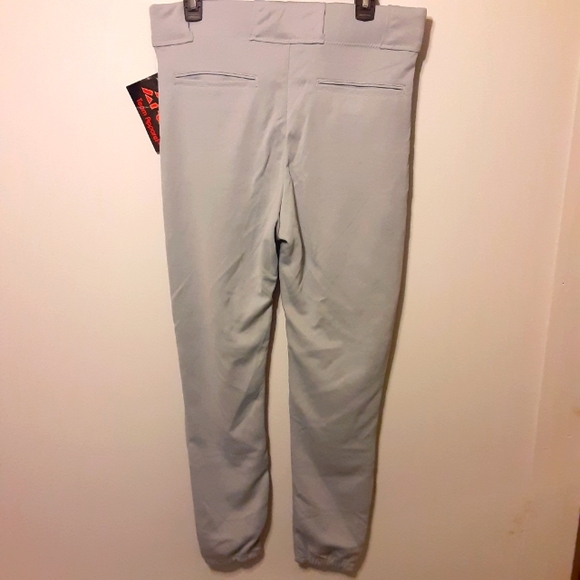 A STAR BASEBALL/SOFTBALL PANTS GREY BELT LOOP ELASTIC STRETCH ADULT LARGE  NWT. - Picture 7 of 12